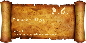 Menczer Olga névjegykártya