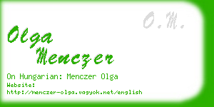 olga menczer business card